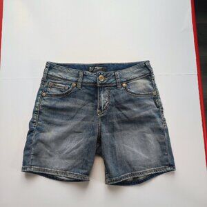 Silver Jeans Suki Mid short denim blue women's size W26/L4